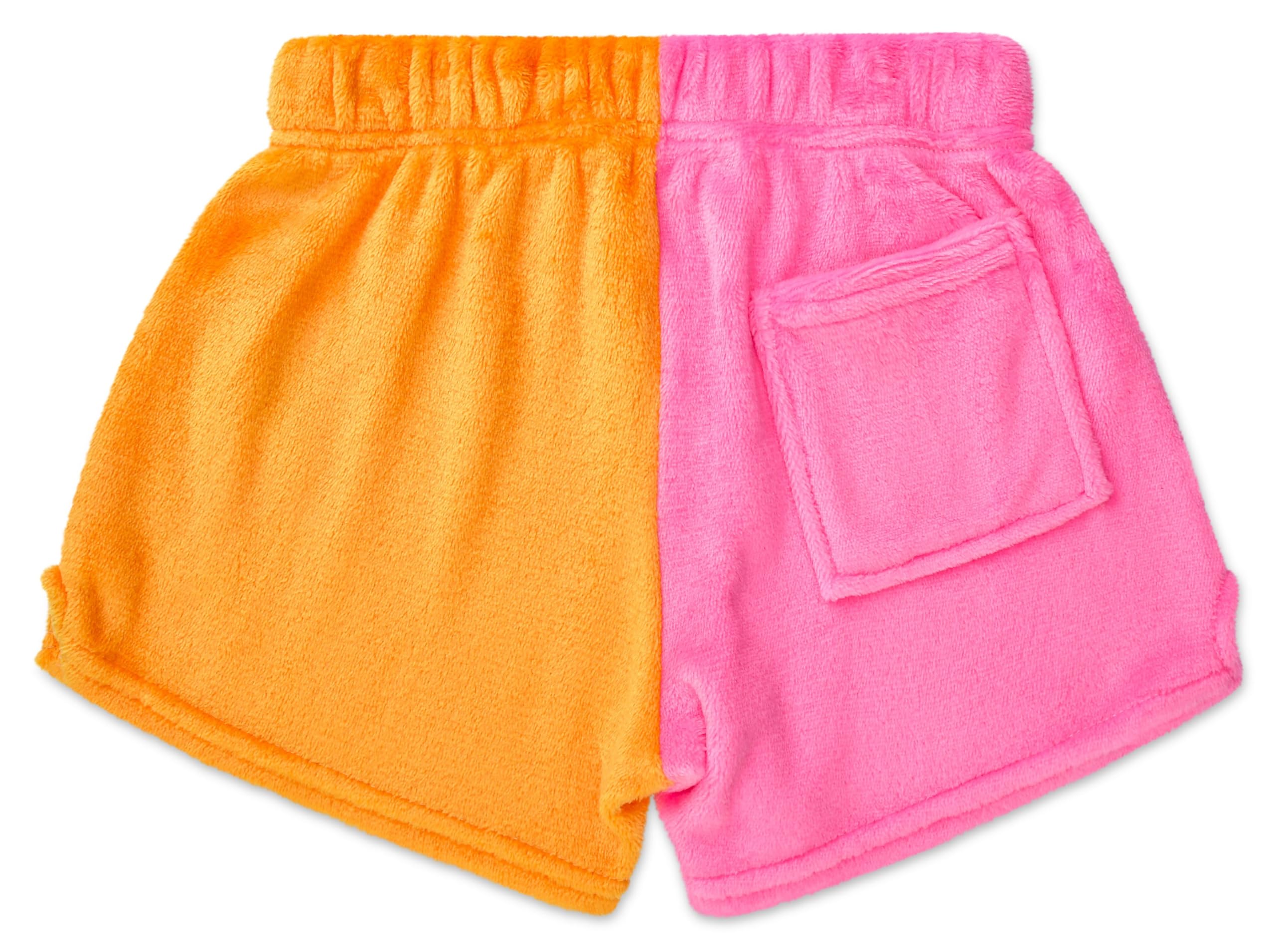 iscream Big Girls Silky Soft Embroidered Accent Plush Fleece Shorts - Bold Color Block Collection - Image 4