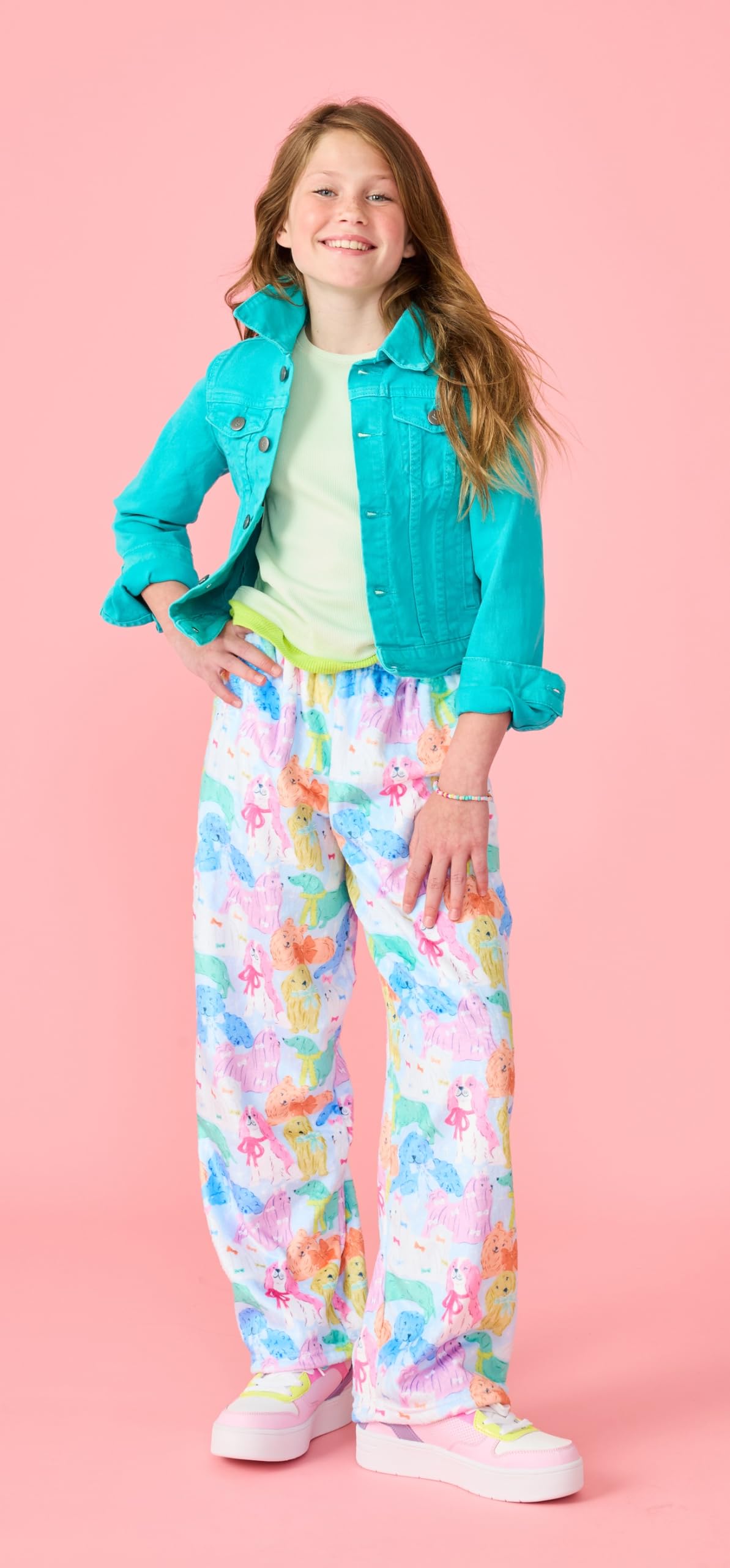 iscream Big Girls Silky Soft Fun Print Plush Fleece Pants - Furry Friends Collection - Image 3