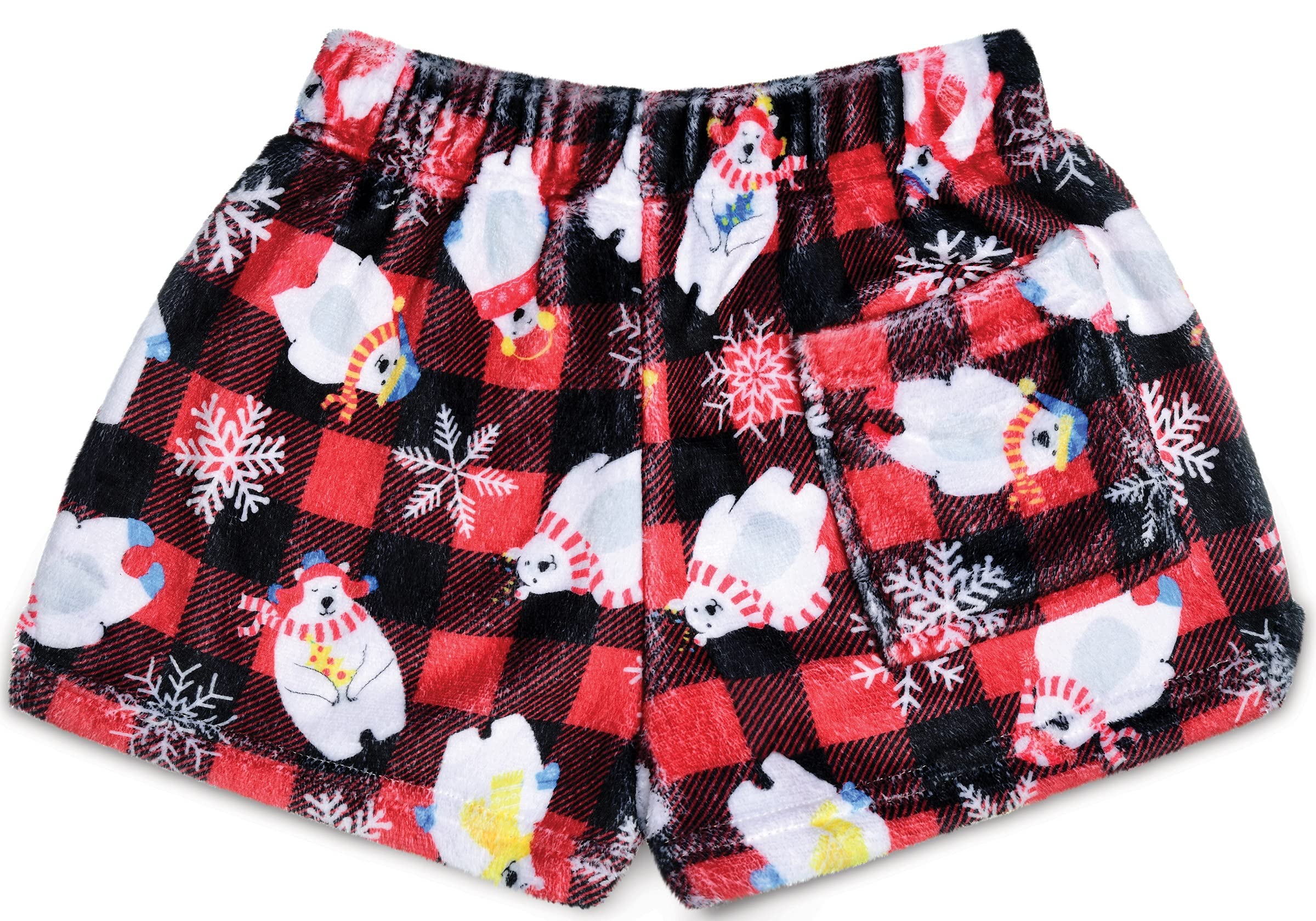 iscream Big Girls Silky Soft Plush Fun Print Fleece Shorts - Holiday Fun Collection - Image 4