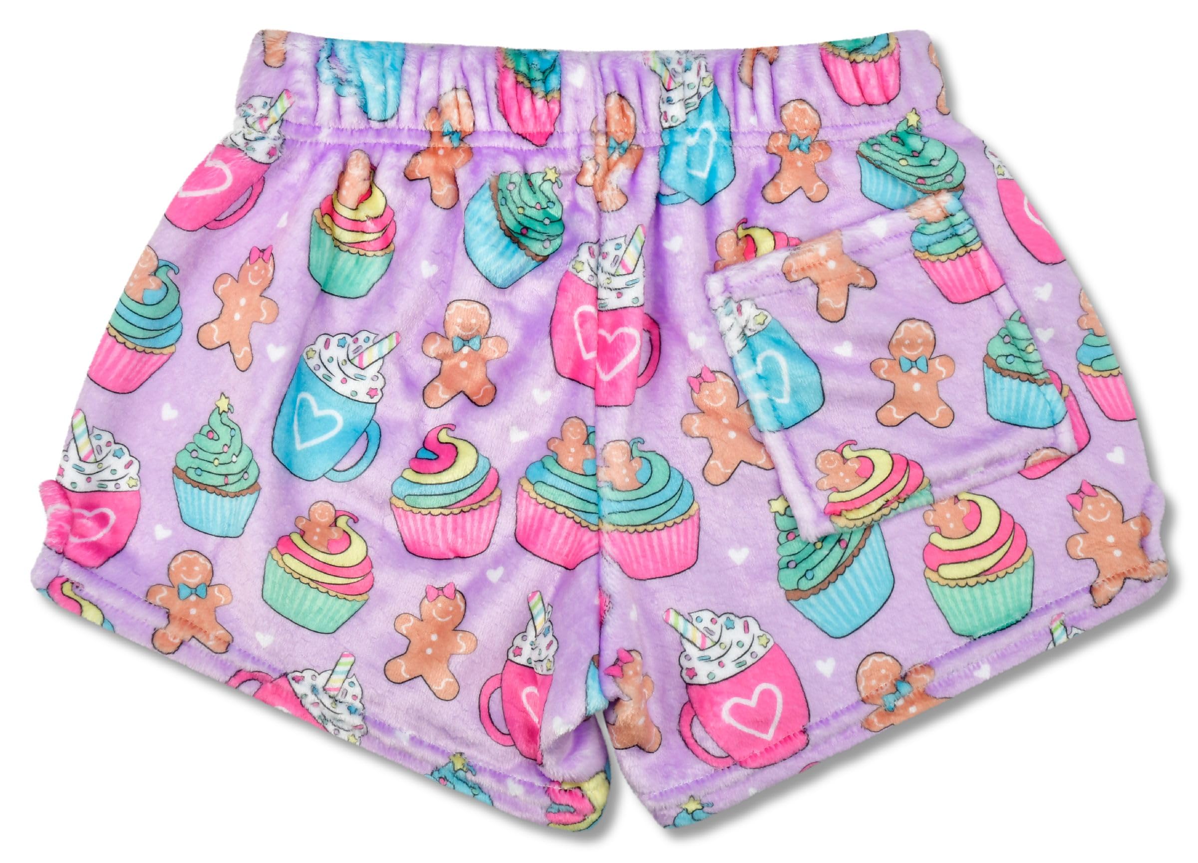 iscream Big Girls Silky Soft Plush Fun Print Fleece Shorts - Joyous Holiday Collection - Image 3