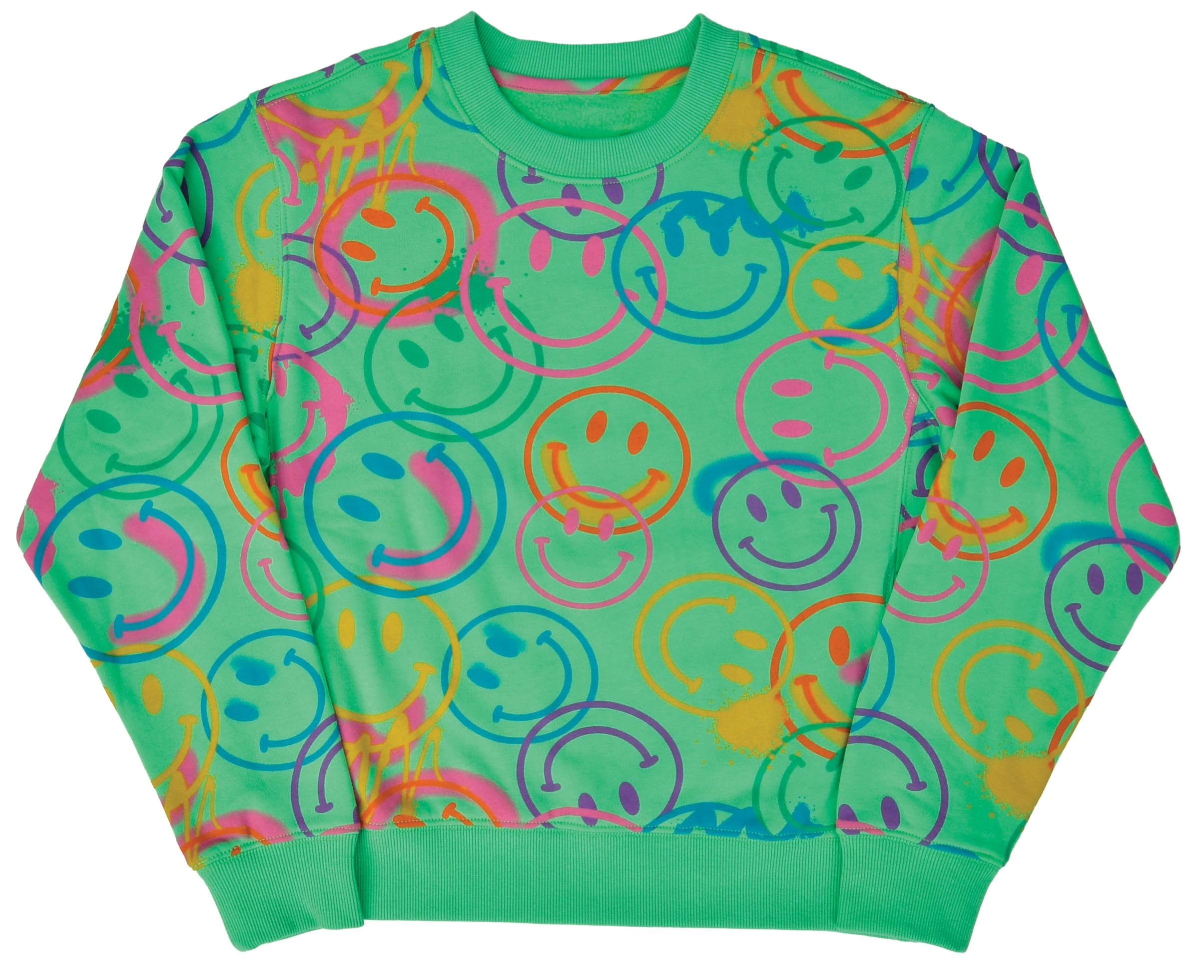 iscream Big Girls Softest Puff Fleece Crewneck Fun Graphic Sweatshirt - Bold Vibes Collection - Image 3