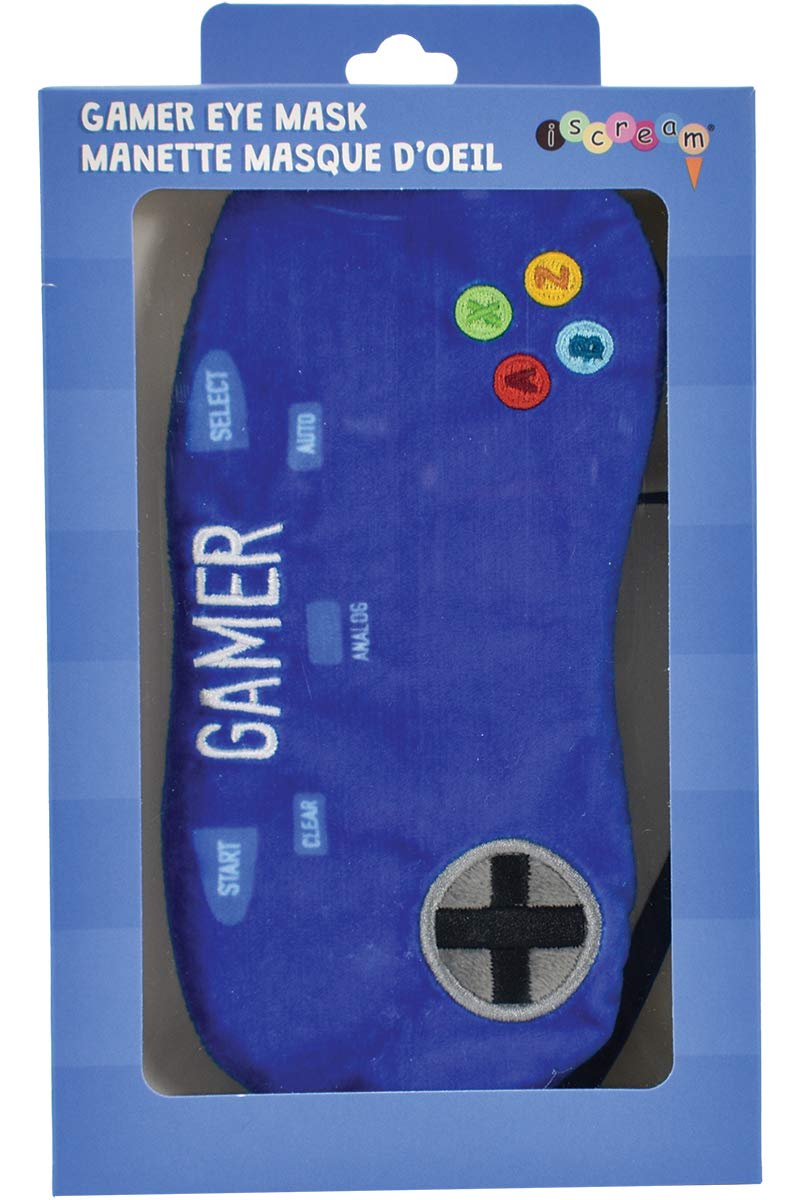 iscream Cheerful Dreamer Satin-Lined Embroidered Fleece Sleep Mask for Kids - Gamer - Image 3