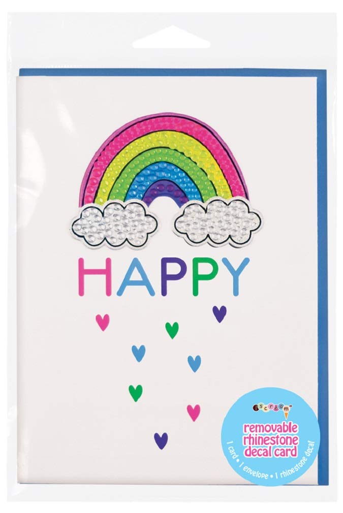 iscream Colorful 'Happy Hearts' Greeting Card with Removable Rhinestone Rainbow Decal and Envelope - Image 3