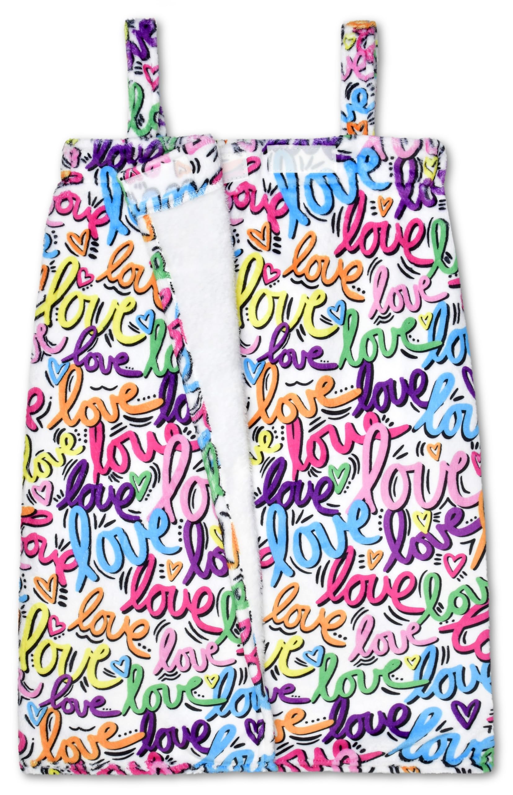 iscream + Corey Paige Designs Big Girls' Silky Soft Plush Spa Wrap for Home, Travel, Summer Camp - Live Brightly Collection - Image 3
