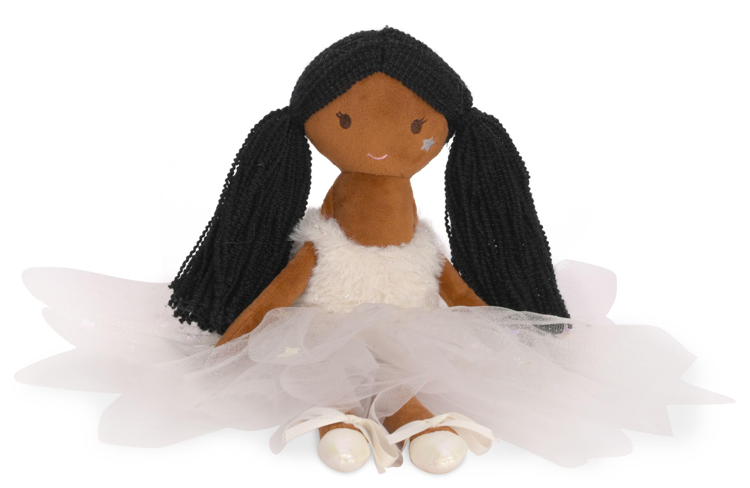 iscream Corps de Ballet Plush Allongé Ballerina with Glitter and Embroidered Accents for All Ages, Black Hair - Image 4