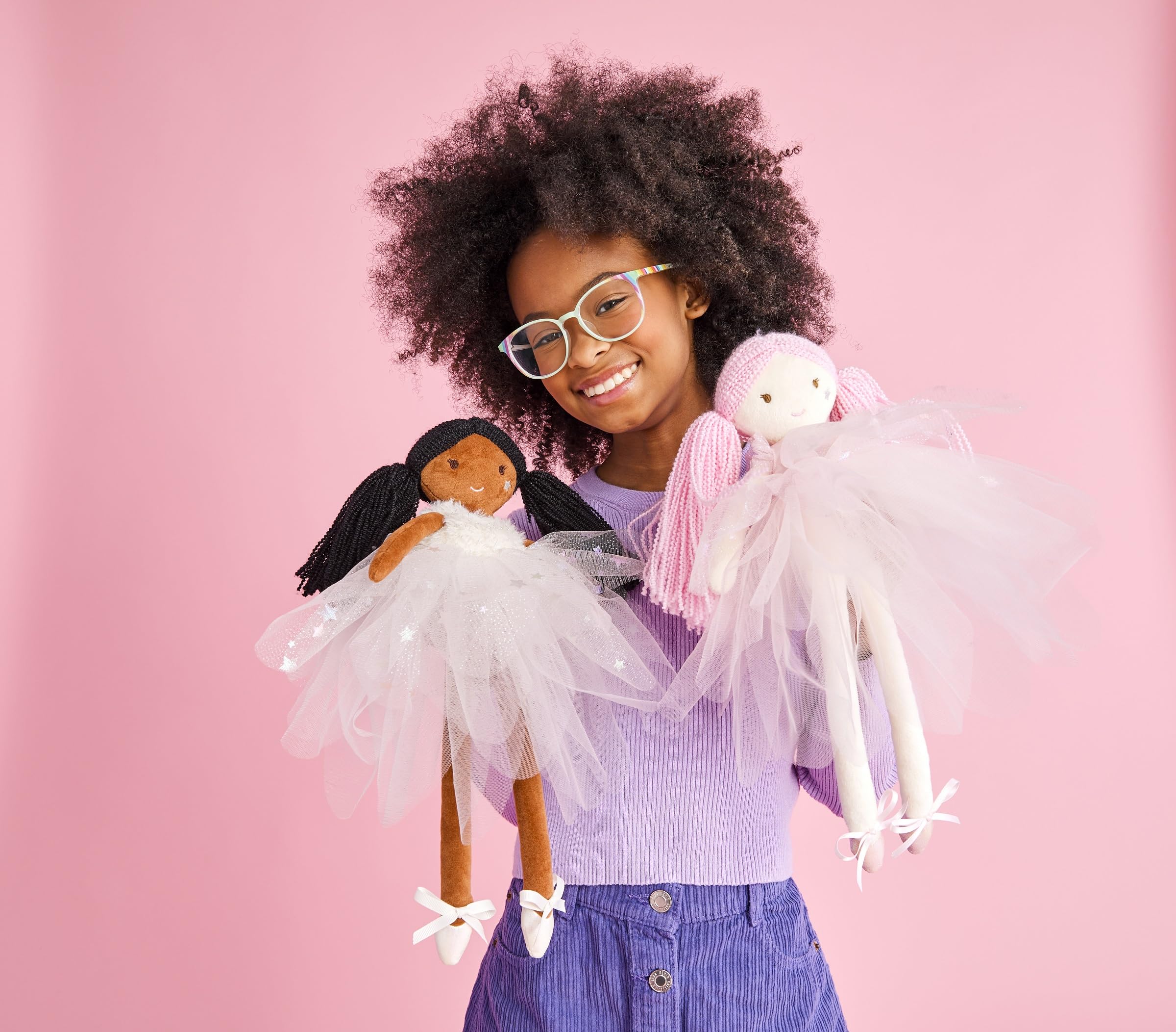 iscream Corps de Ballet Plush Allongé Ballerina with Glitter and Embroidered Accents for All Ages, Black Hair - Image 8