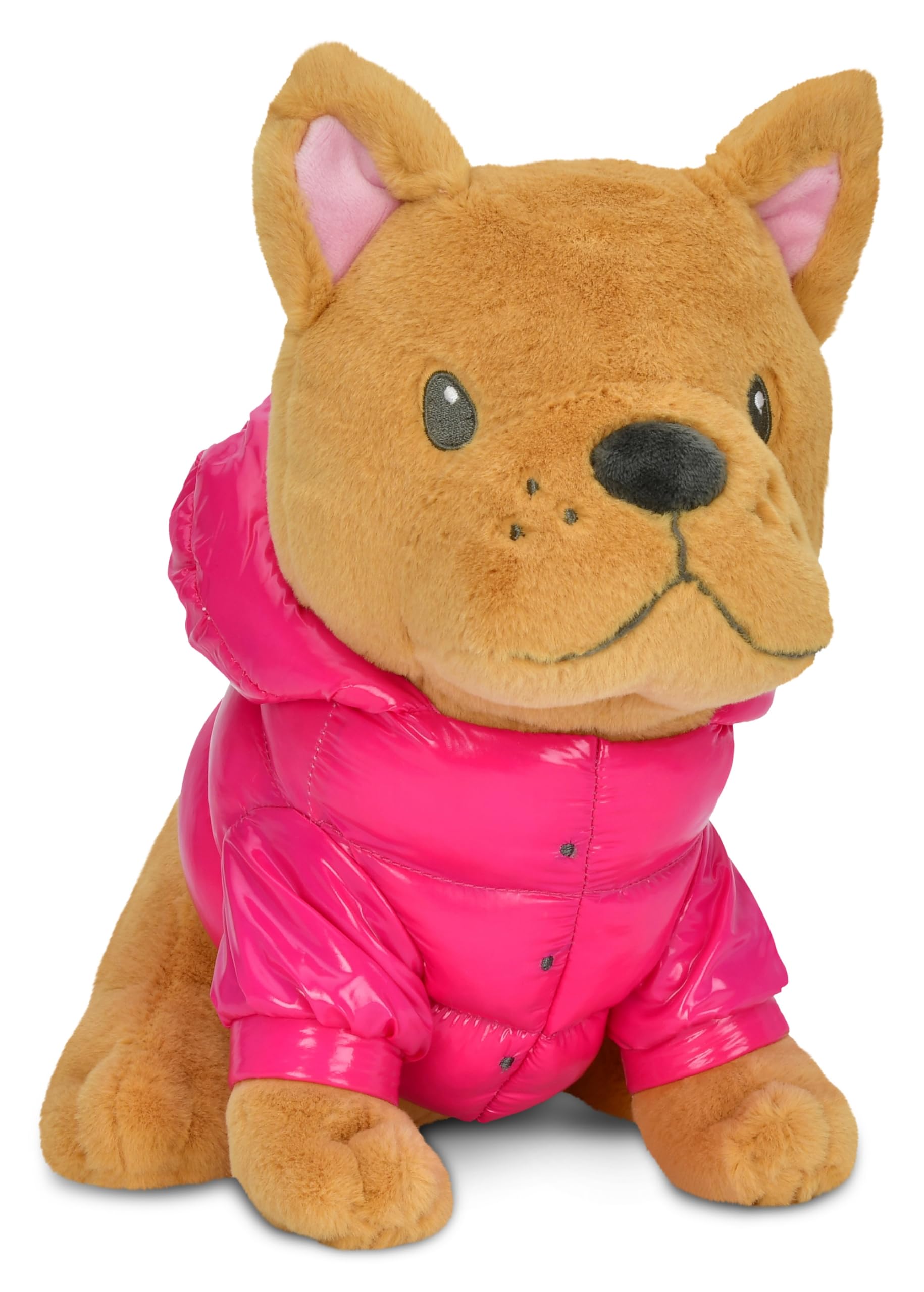 iscream Cozy Plush 10" Frenchie in a Puffer Hoodie French Bulldog with Embroidered Accents - Image 4