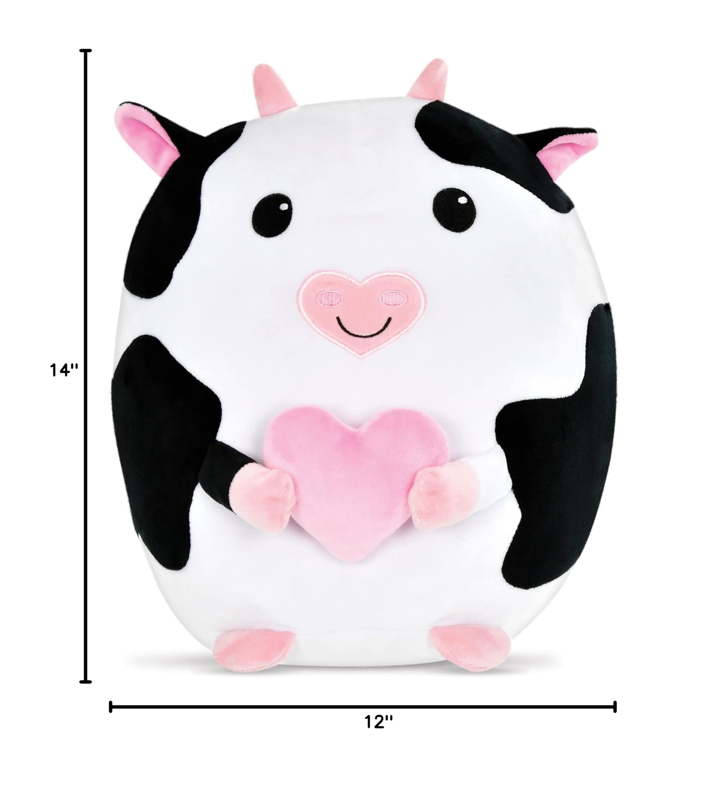 iscream Emooly Cow Softest Fleece 14" Pillow with Embroidered Accents - Image 4
