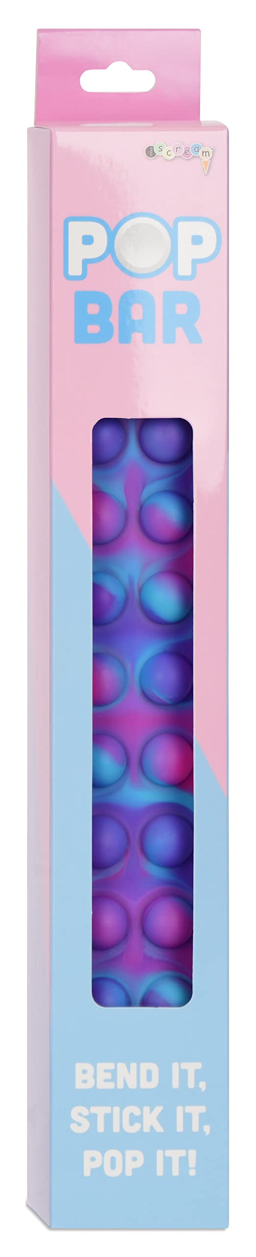 iscream Fidget Fun 10" 3D Popper Bar for Calm and Focus - Bold Berry Swirl - Image 3