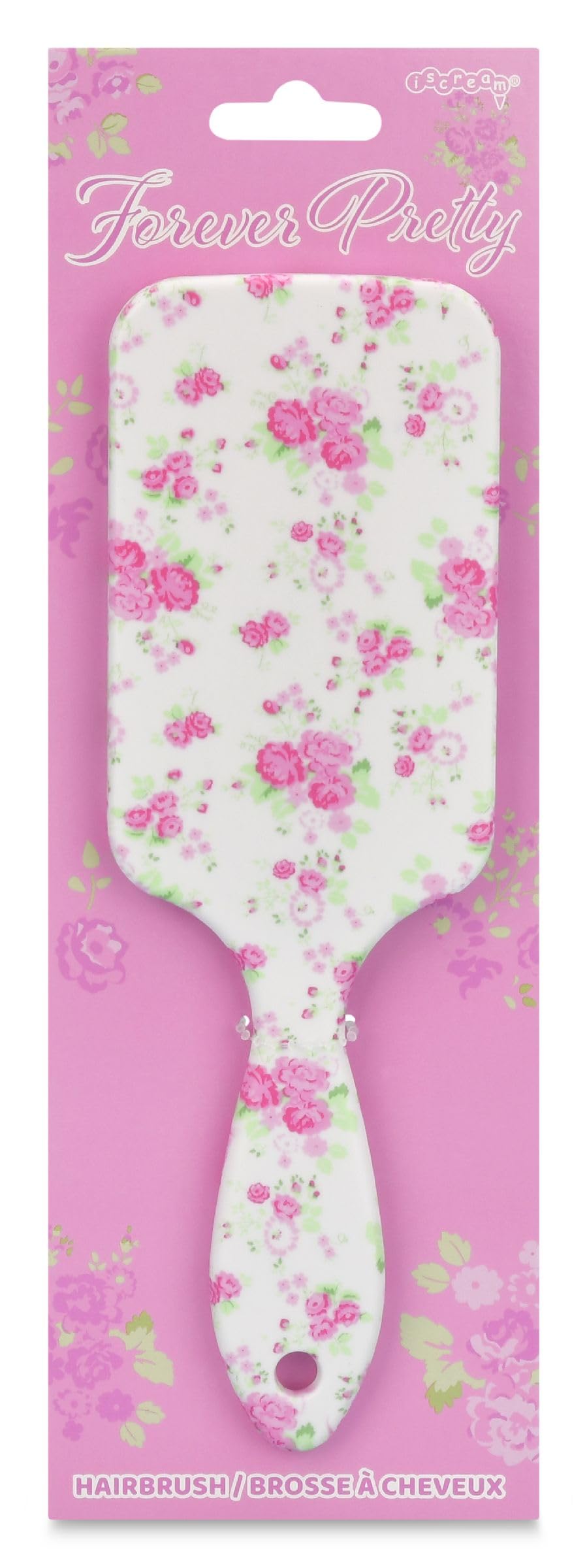 iscream Forever Floral 9" Nylon Bristle Brush for Wet or Dry Hair with Pretty Floral Design - Image 5