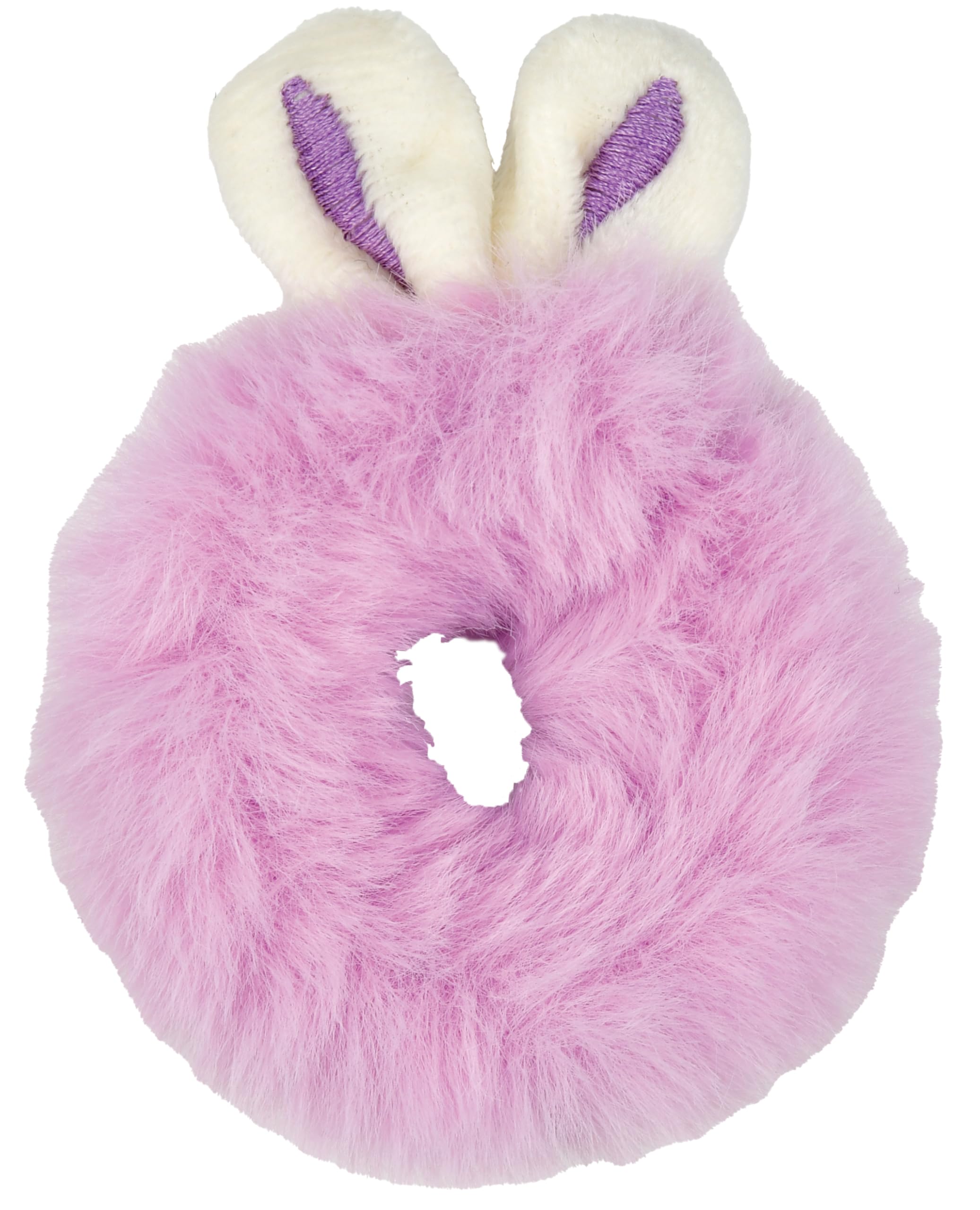 iscream Furry Set of 3 Scrunchies with Bunny Ear Embellishments - Pink, Lavender and Blue - Image 4