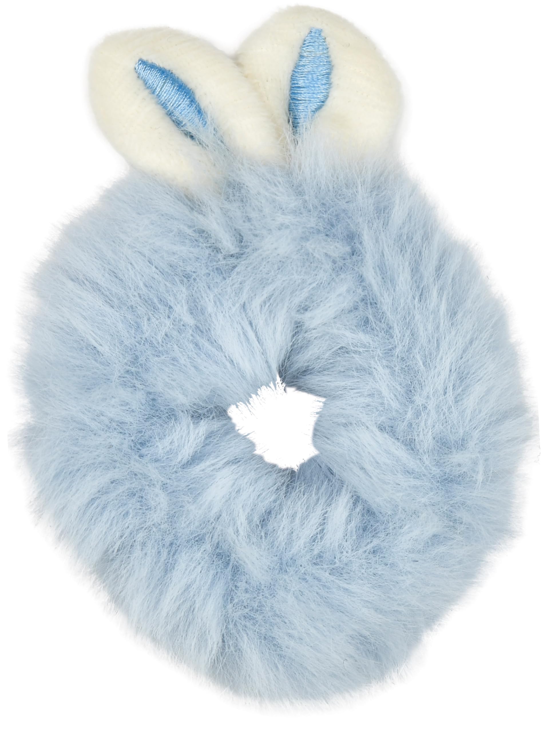 iscream Furry Set of 3 Scrunchies with Bunny Ear Embellishments - Pink, Lavender and Blue - Image 5