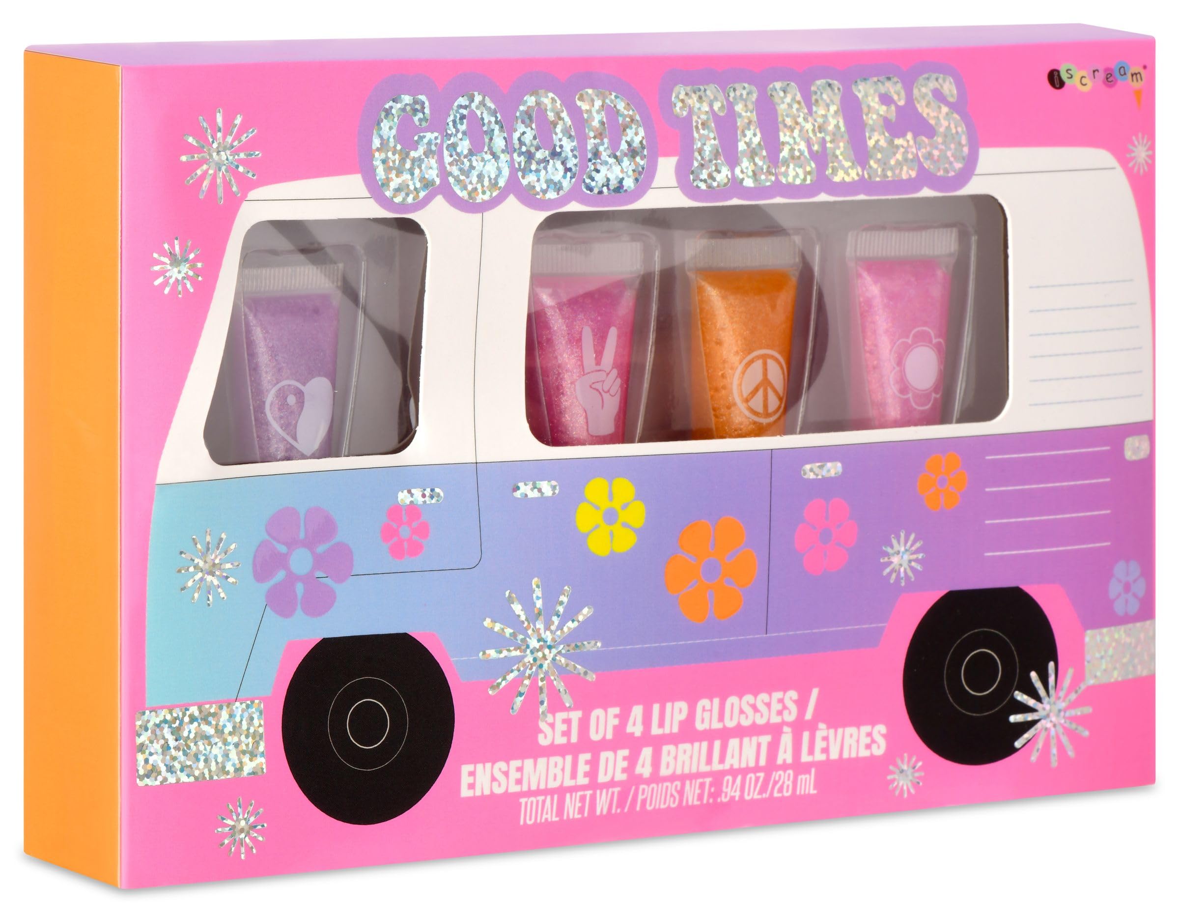 iscream Good Times 4-piece Glittery Berry Scented Classic Tube Lip Gloss Boxed Set - Image 3