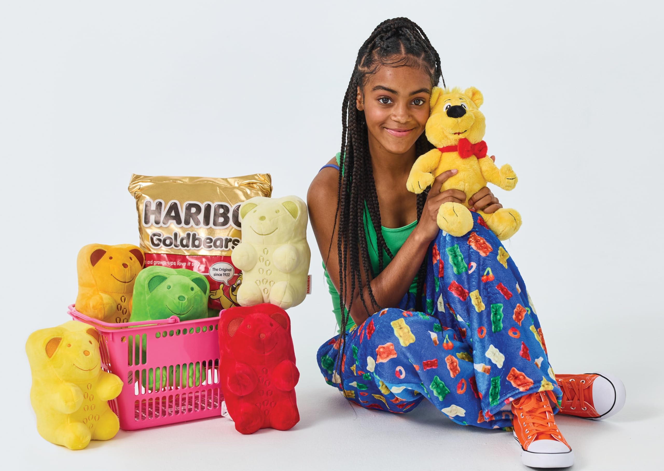 iscream Haribo Gummi Bear Furry 8.5" x 5" Candy Character Shaped Pillow, Pineapple - Image 4