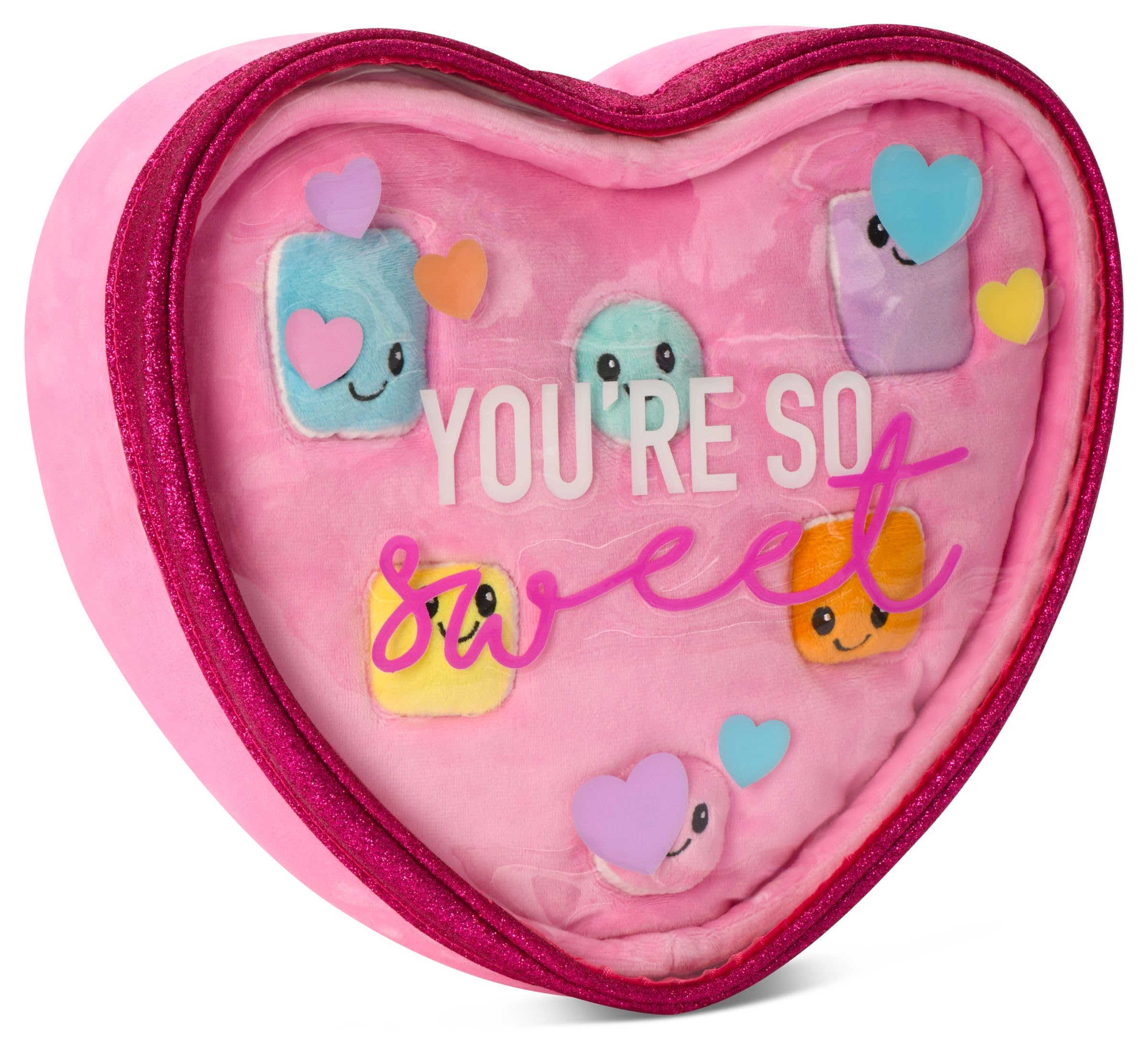 iscream Heart Shaped Plush Box of Chocolates Play Set with Glitter and Embroidered Accents - Image 4