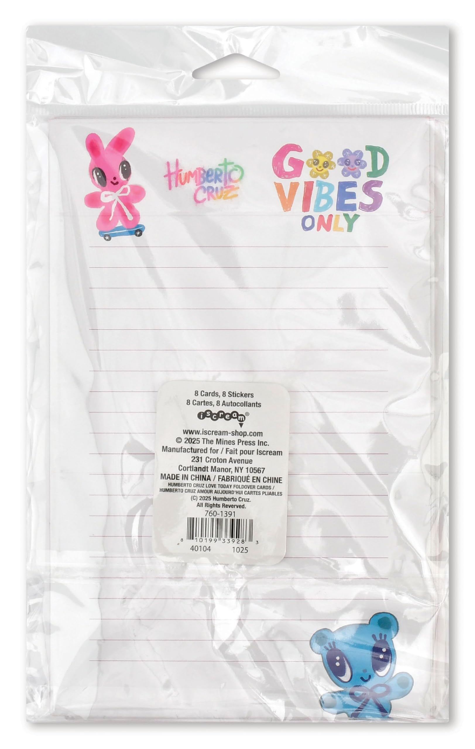 iscream + Humberto Cruz Pack of 8 Fold-over Ready to Send Note Cards - Love Today - Image 6