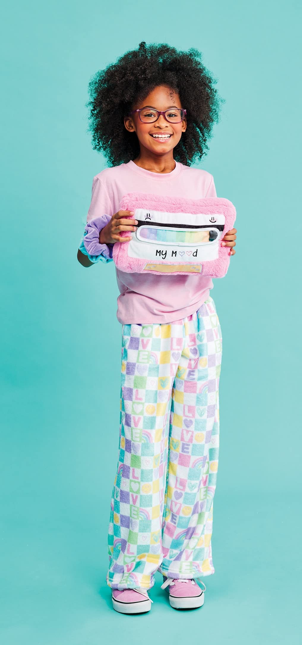 iscream Mood Meter Fur & Fleece 11" x 7" Pillow with Embroidered Accents - Image 4