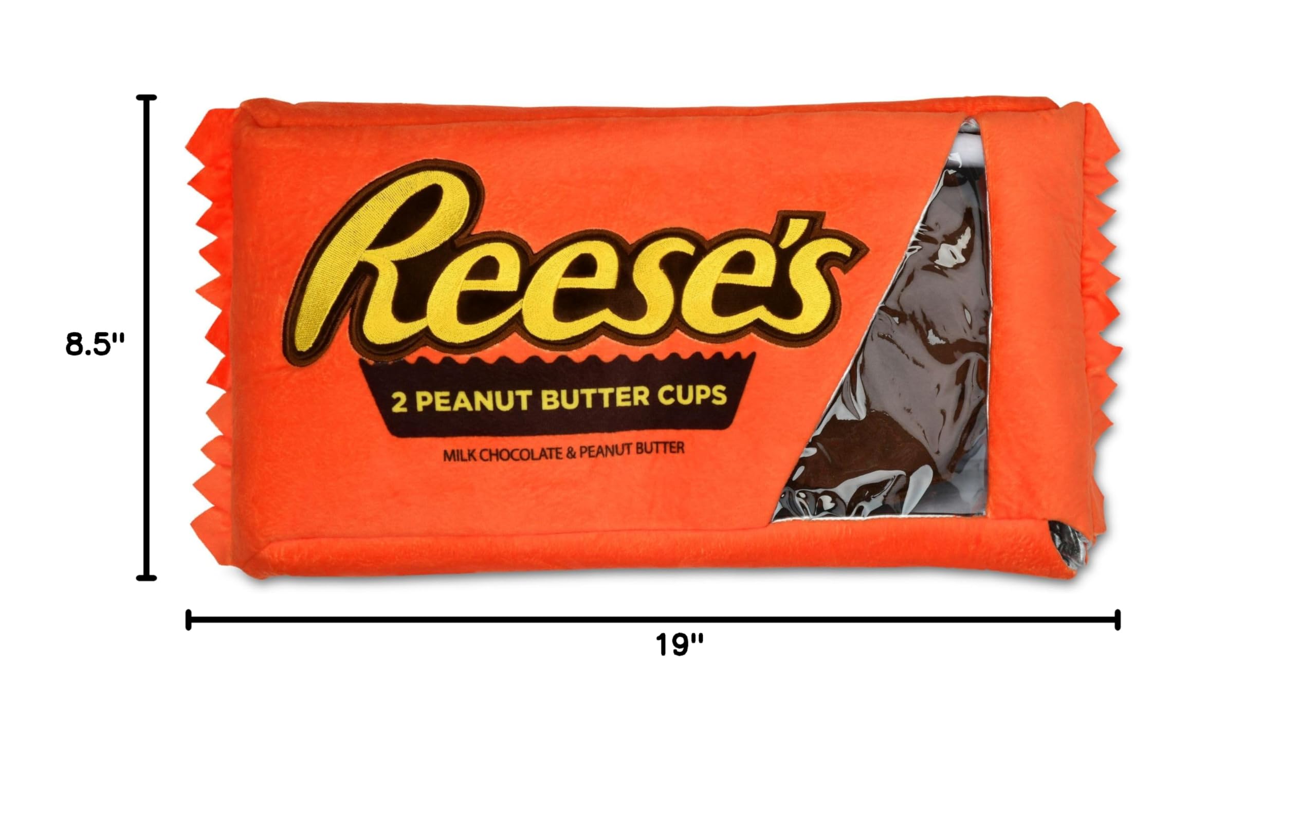 iscream Reese's Peanut Butter Cups Package 19" x 8.5" Pillow Set with Two Plushie Cups - Image 10