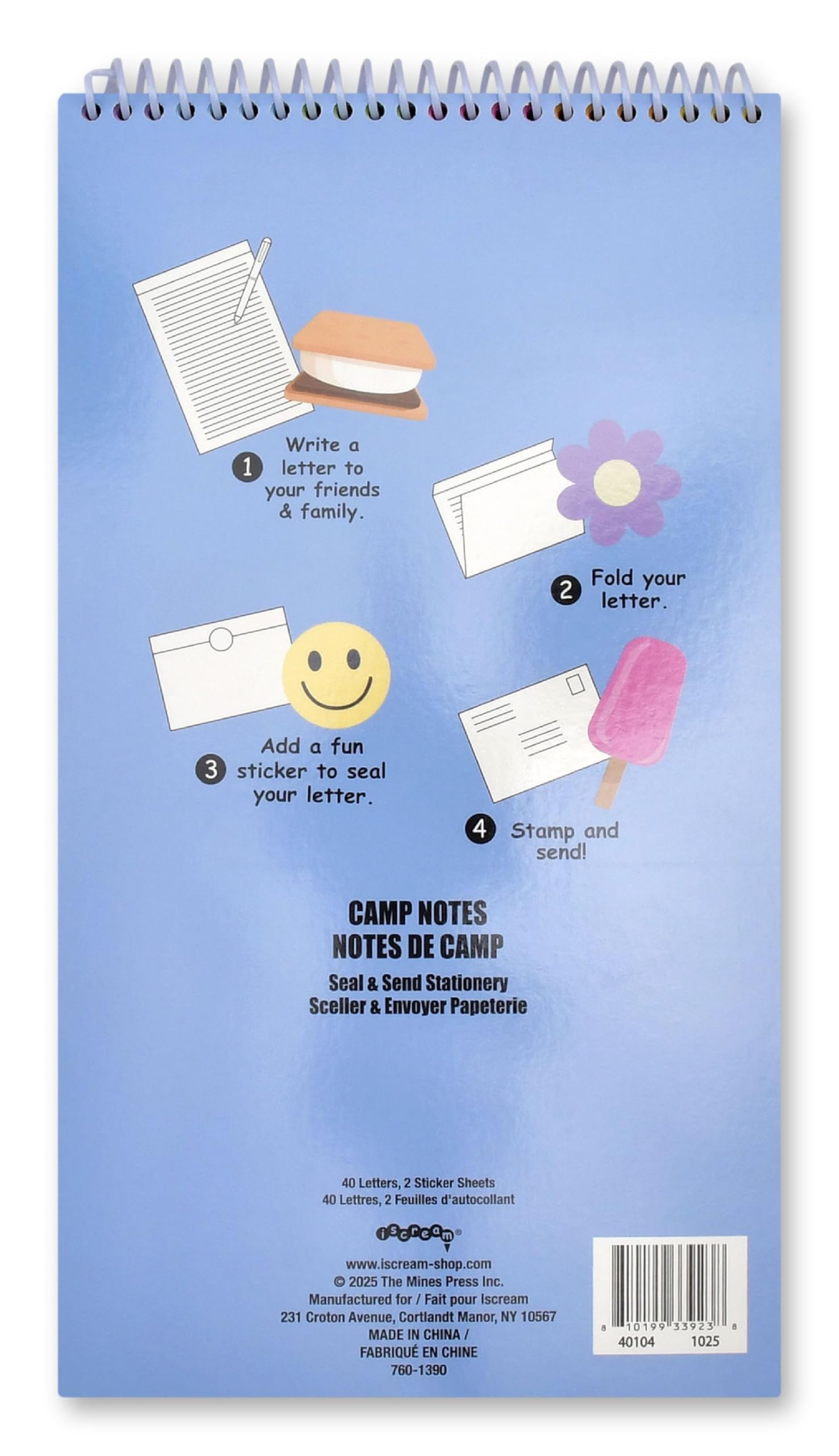 iscream Seal and Send 40 Sheet Stationery Note Card Pad with Seals - Camp Notes - Image 6