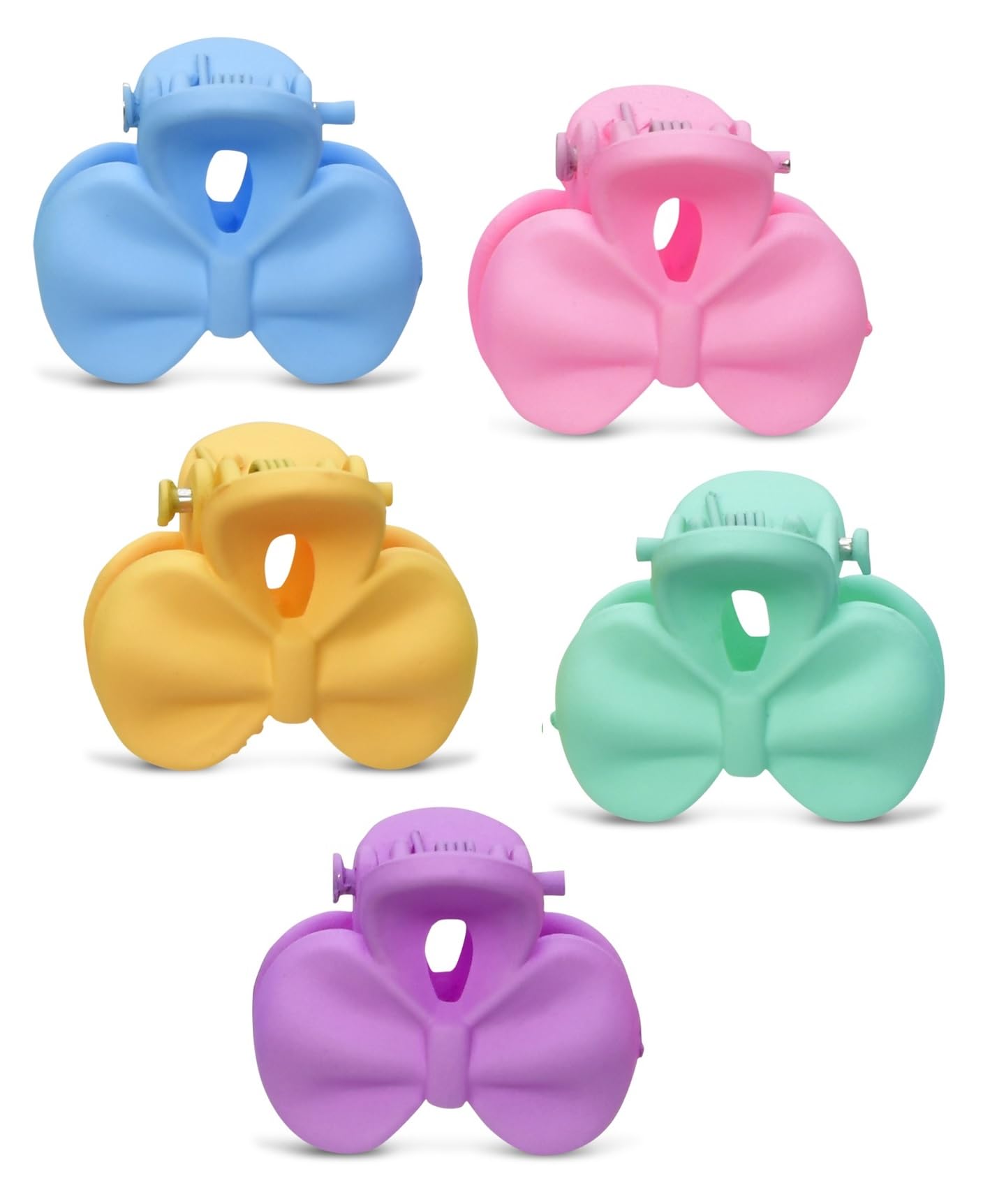 iscream Set of 25 Colorful .4" Mini Claw Hair Clips - Perfectly Pastel Bows - Image 3