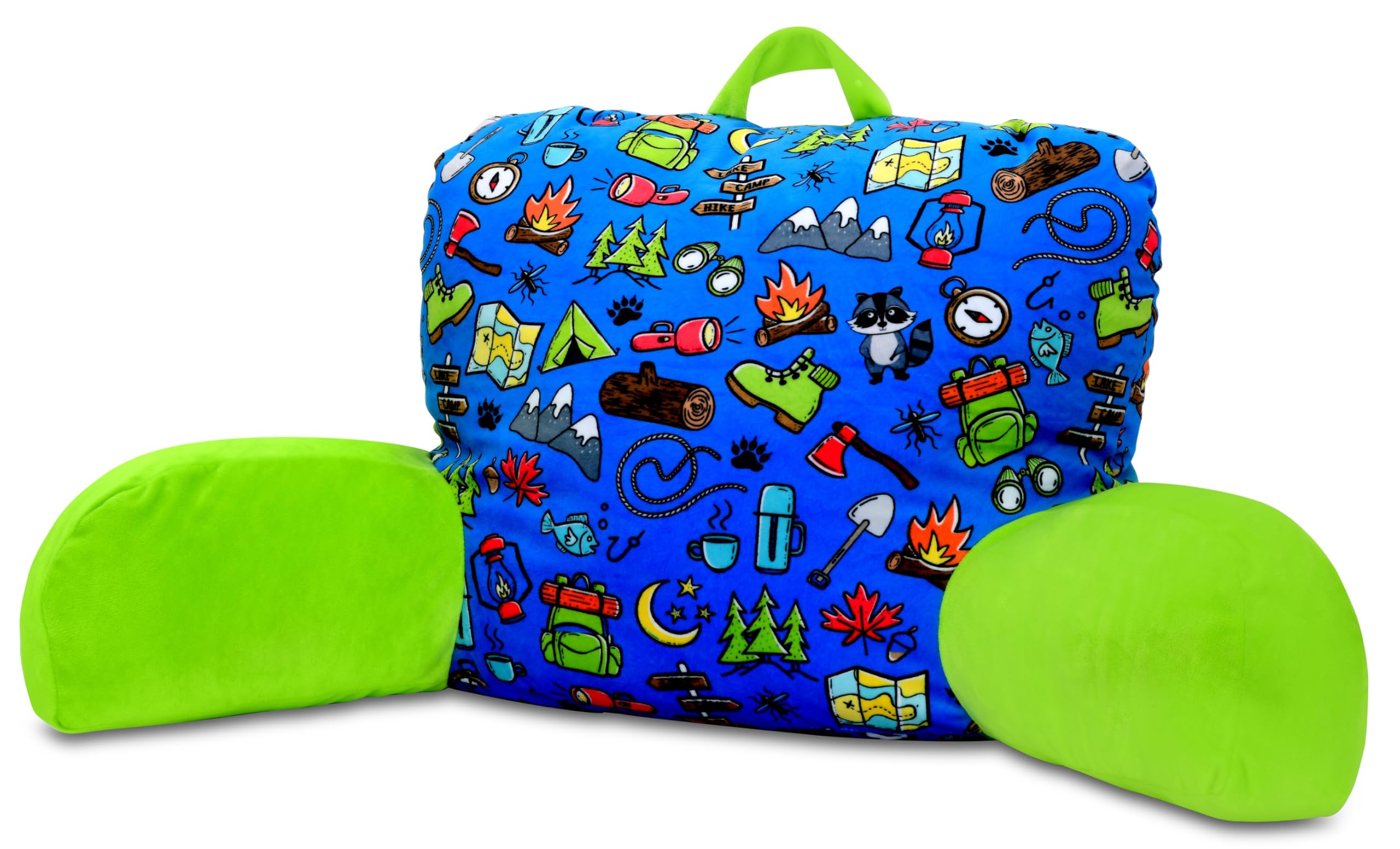 iscream Silky Soft Plush 37.5" x 15.5" Lounge and Reading Bed Support Pillow - Camp Out - Image 3