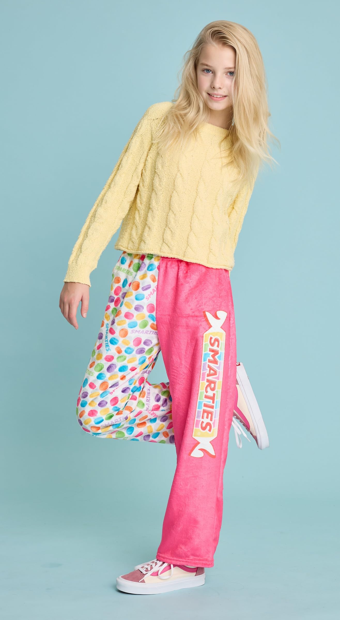 iscream Smarties Print Big Girls Silky Soft Plush Fleece Pants Collection - Image 4