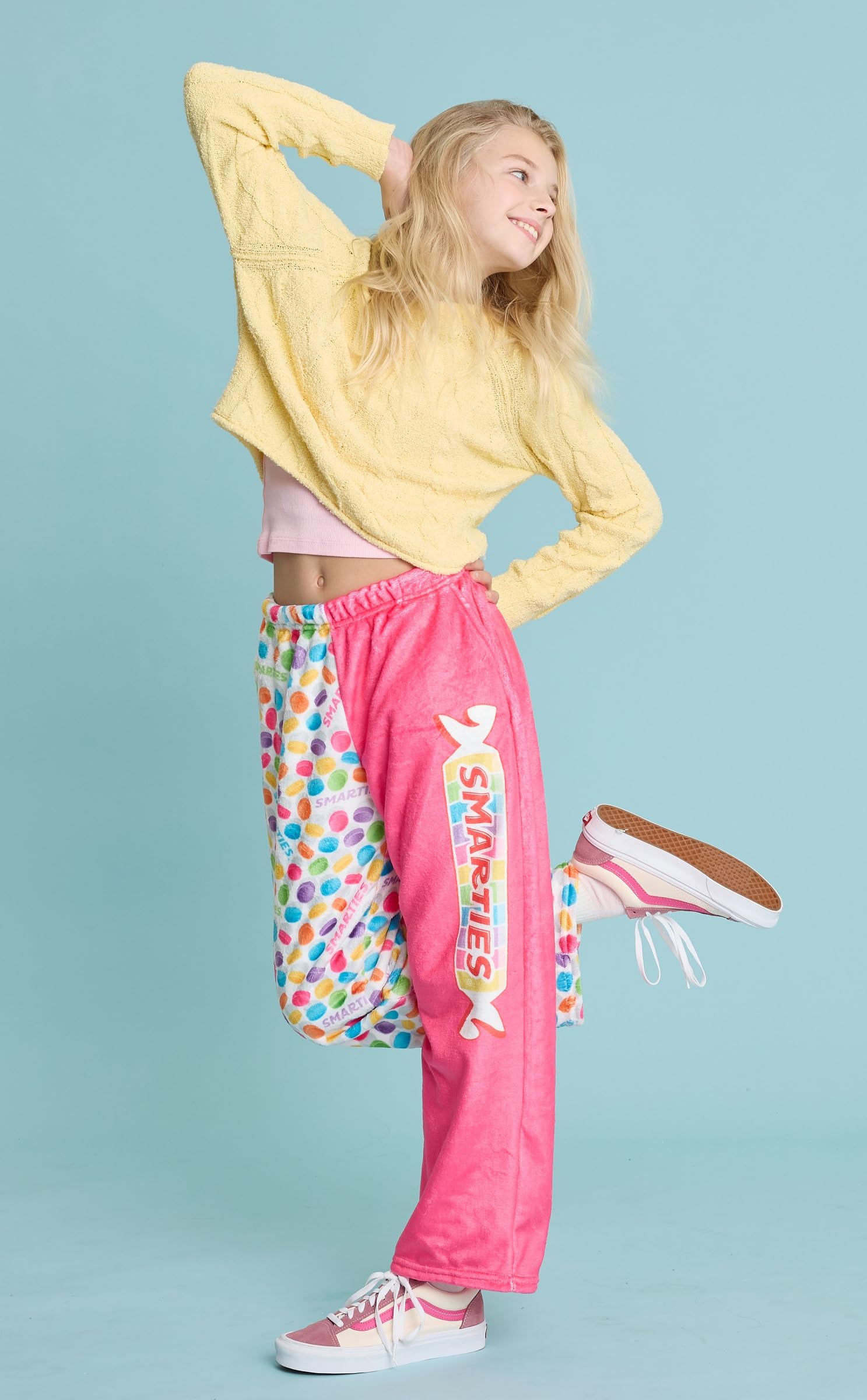iscream Smarties Print Big Girls Silky Soft Plush Fleece Pants Collection - Image 5