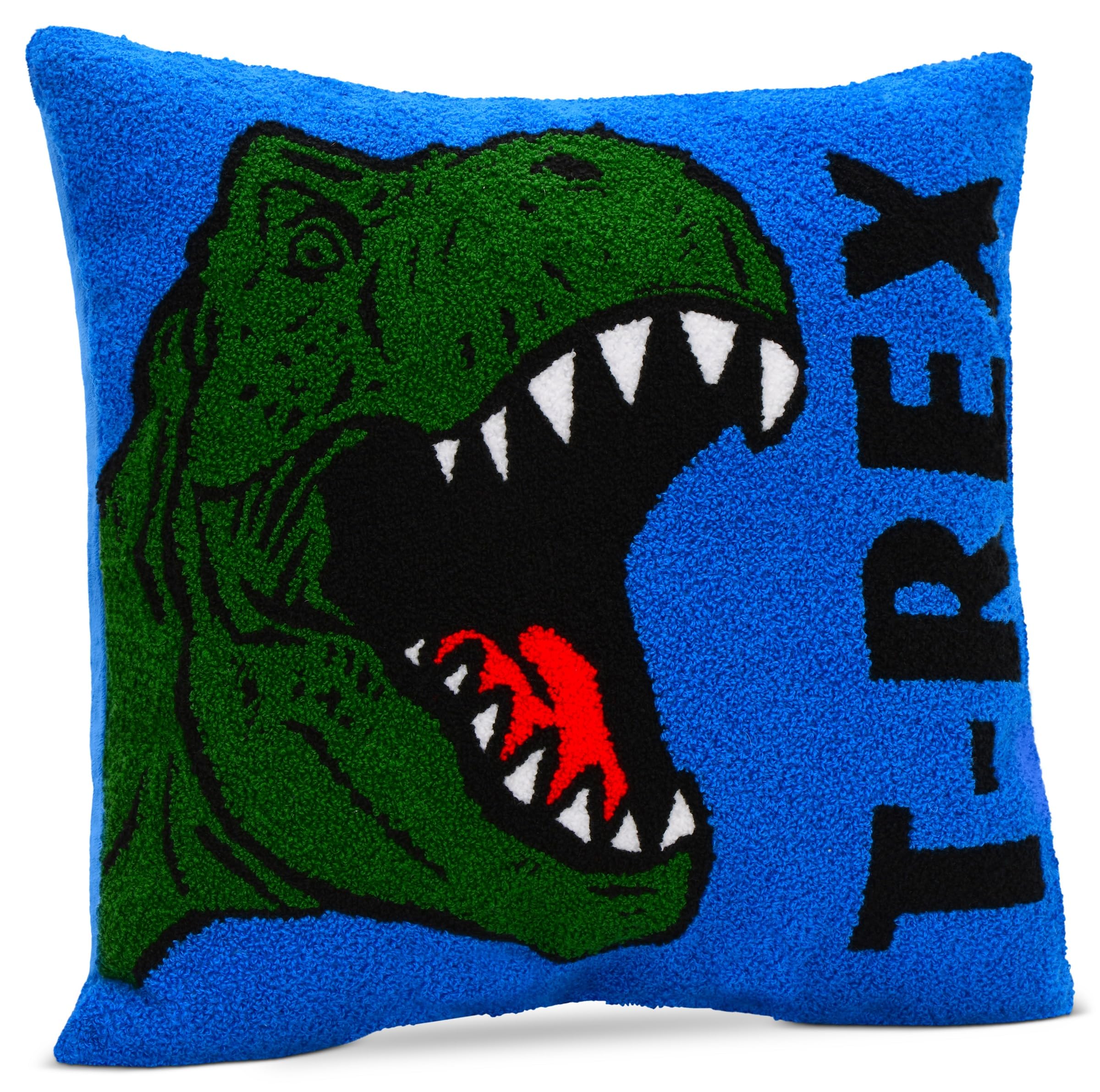 iscream T-Rex Roar 14" Square Chenille & Fleece Accent Pillow - Image 3